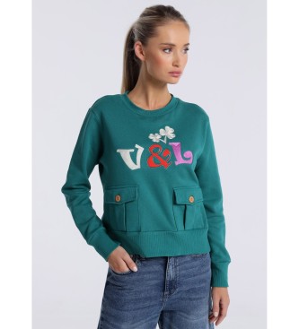 Victorio & Lucchino, V&Lvoor vrouwen. 3507671 Sweatshirt 132518 Groen (XS), Casual, Katoen, Lange mouwen