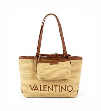 Valentino för kvinnor. VBS9TE01PAG Brun shopperväska (OSFA), Casual, Polyuretan, Raffia