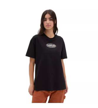 Vans para mujer. VN000F1RBLK1 Camiseta Oval Bloom Oversized negro (M), Casual, Algodón, Manga corta, Vans outlet 2024.