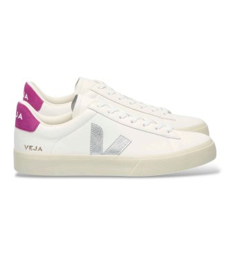 VEJA para mujer. CP0520788 Zapatillas de piel Campo blanco (38), Plano, Cordones, Casual