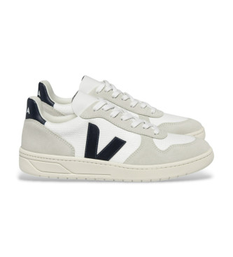 VEJA para mujer. VX0101380 Zapatillas de piel V-10 blanco (37), Plano, Cordones, Casual