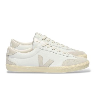 VEJAvoor Vrouwen. VO2003852 Beige Leren Volley-sneakers (39), Leer, Plat, Veters, Casual