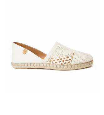 Verbenas para mujer. 0300580561 Alpargatas Carmen Crochet beige (40), Tela, Plano, Ninguno, Casual
