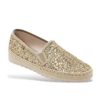 Verbenas para mujer. 0400040568 Náuticos de Piel Nuria dorado (39), Plano, Ninguno, Casual