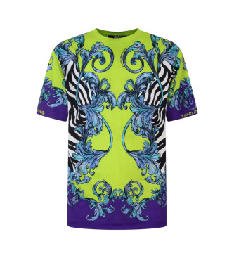 Versace Jeans Couturevoor mannen. 78GAH6XA-JS464 Groen zebra T-shirt (S), Casual, Katoen, Korte mouwen