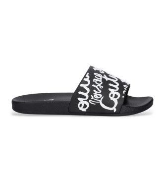 Versace Jeans Couture unisex. 78VA3SQ1-71352 Chinelos com logótipo preto (36), Plano, Nenhum, Casual