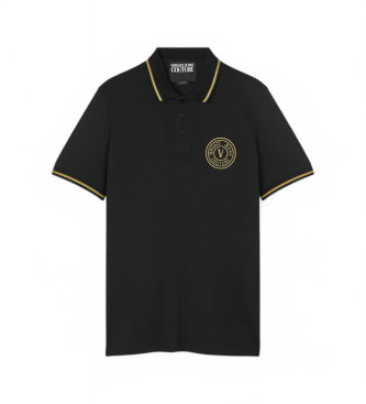 Versace Jeans Couture para homem. 78GAGT00-CJ01T Polo V Emblem Embroidery preto (M), Casual, Algodão, Manga curta