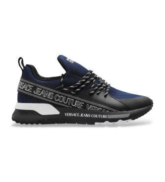 Versace Jeans Couture para hombre. 78YA3SA3-ZSC65 Zapatillas con logo impreso azul (40), Negro, Plano, Cordones, Casual