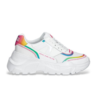 Versace Jeans Couturevoor vrouwen. 78VA3SC4-ZPB06 Witte plateauschoenen (39), 3 tot 5 cm, Veters, Casual