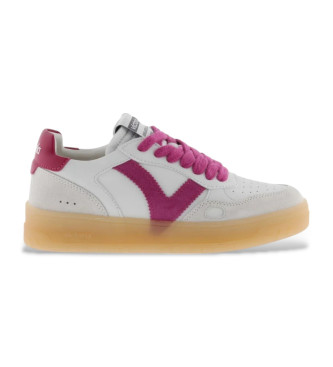 Victoriavoor vrouwen. 1257129 Seoul leren sportschoenen wit, roze (41), Leer, 1 tot 3 cm, Veters, Casual