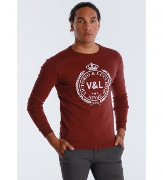 Victorio & Lucchino, V&L para homem. Logo Flock camiseta maroon
