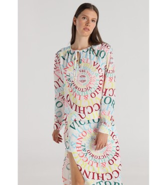 Victorio & Lucchino, V&L para mujer. 330428149 Blusa Manga larga fluida con estampado multicolor (XXL), Casual, Poliéster