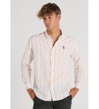 Imagen Victorio & Lucchino, V&L para hombre. 640327202 Camisa Manga larga estampado de rayas blanco (M), Casual, Algodón