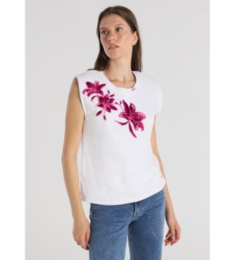 Victorio & Lucchino, V&L para mujer. 320298113 Camiseta Estampado tres flores blanco (L), Casual, Algodón, Manga corta
