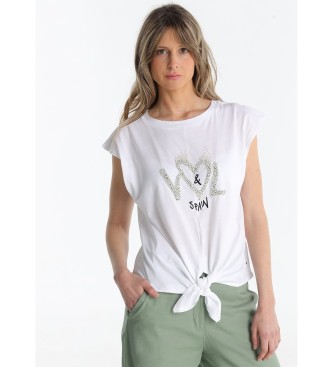 Victorio & Lucchino, V&L para mujer. 320388140 Camiseta con detalles joya blanco (M), Casual, Algodón, Manga corta
