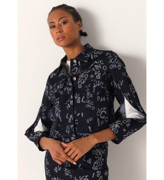 Victorio & Lucchino, V&L para mujer. 3648726 Cazadora tejana denim con lettering marino (XL), Casual, Algodón