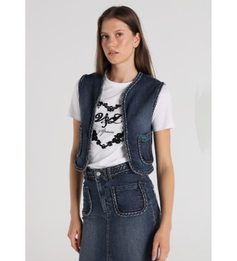 Victorio & Lucchino, V&L para mujer. 370098115 Chaleco Denim con bolsillo plastron detalle trenzado en los bolsillos azul (S), Casual, Algod