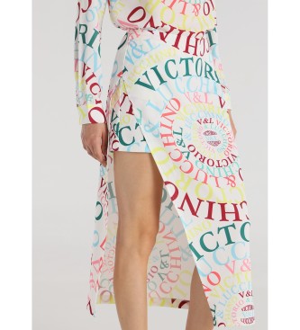 Victorio & Lucchino, V&L para mujer. 315068148 Falda combinada con short multicolor (L), Casual, Poliéster