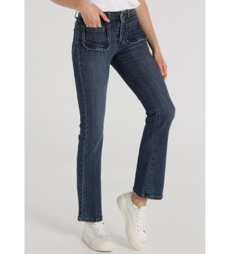 Victorio & Lucchino, V&L para mujer. 300158115 Jeans Detalle trenzado con bolsillo azul (36), Casual, Algodón, Denim
