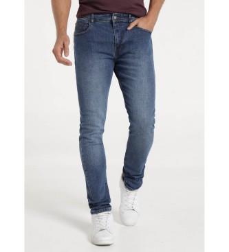 Victorio & Lucchino, V&L para hombre. 600107324 Jeans Slim Tiro Medio Cross azul (28), Casual, Algodón, Denim