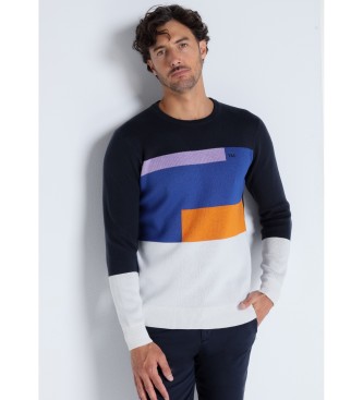 Victorio & Lucchino, V&L para hombre. 4595544 Jersey block color con cuello caja multicolor (L), Casual, Acrílico, Manga larga, Victorio & L
