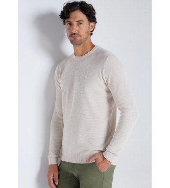 Victorio & Lucchino, V&L para hombre. 4614565 Jersey cuello caja con estructura de color beige (S), Casual, Acrílico, Manga larga