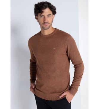 Victorio & Lucchino, V&L para hombre. 4614565 Jersey Estructura marrón (S), Casual, Algodón, Acrílico, Manga larga