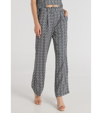 Victorio & Lucchino, V&L para mujer. 300178132 Pantalón estampado azul (32), Casual, Poliéster