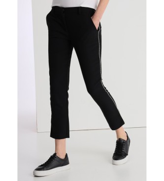 Victorio & Lucchino, V&L para mujer. 300108061 Pantalón con cinta en los laterales de joyas negro (30), Casual, Poliéster