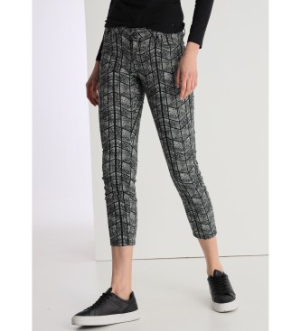 Victorio & Lucchino, V&L para mujer. 300118069 Pantalón estampado de lunares enrejados gris (27), Casual, Algodón