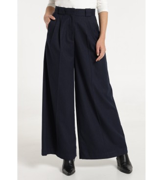 Victorio & Lucchino, V&Lvoor vrouwen. 300258198 Broek wijde pijpen marine (33), Casual, Polyester, Marineblauw