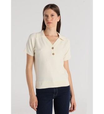 Victorio & Lucchino, V&L para mujer. 350148130 Polo Manga corta de punto con botones heraldicos beige (S), Casual, Algodón