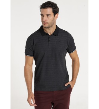Victorio & Lucchino, V&L para hombre. 630517284 Polo Jacquard negro (L), Casual, Algodón, Manga corta