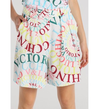 Victorio & Lucchino, V&L para mujer. 310048148 Short con pinzas multicolor (34), Casual, Poliéster