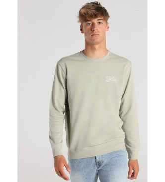 Victorio & Lucchino, V&L para hombre. 660257191 Sudadera Sin capucha cuello caja con grafica essential en la espalda verde (M), Casual, Algo