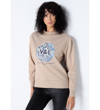 Victorio & Lucchino, V&L para mujer. 3658784 Sudadera grafica floral marrón (XS), Casual, Algodón, Manga larga, Victorio & Lucchino, V&L out