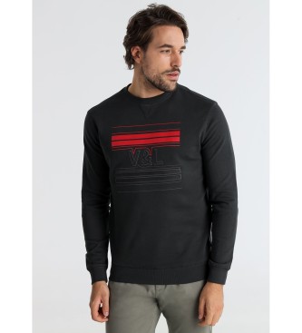 Victorio & Lucchino, V&L para hombre. 660187093 Sudadera sin capucha gráfica logo negro (XXL), Casual, Algodón, Manga larga