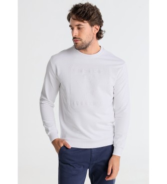 Victorio & Lucchino, V&L para hombre. 660087109 Sudadera sin capucha logo grabado blanco (XXL), Casual, Algodón, Manga larga