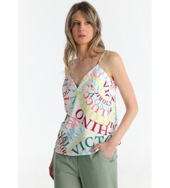 Victorio & Lucchino, V&L para mujer. 330438149 Top estilo lencero multicolor (L), Casual, Poliéster, Sin mangas / Tirantes