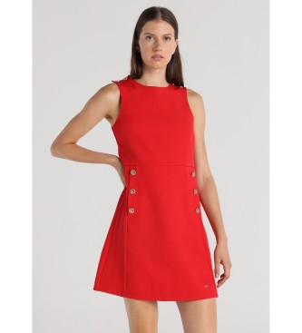 Victorio & Lucchino, V&L para mujer. 340388114 Vestido corto Estilo marinero con botones heraldicos rojo (XL), Casual, Poliéster, Sin mangas