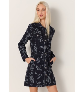 Victorio & Lucchino, V&L para mujer. 3653726 Vestido corto denim marino (XS), Casual, Algodón, Manga larga