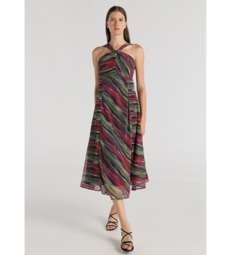 Victorio & Lucchino, V&L para mujer. 340328109 Vestido midi Estampado cuello cruzado multicolor (M), Casual, Poliéster