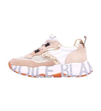 Voile blanche para mujer. 2017475 Zapatillas de Piel Club105 beige, dorado (36), 3 a 5cm, Cordones, Casual