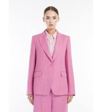 Weekend Max Maravoor vrouwen. 2515041012600 Blazer Nalut roze (38), Casual, Feest, Vlas, Klassiek, Lange mouwen