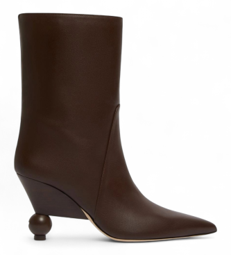 Weekend Max Mara para mujer. 2525796055600 Botines de piel Rollio marrón (38), 8 a 10cm, Cremallera, Casual, Clásico