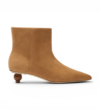 Weekend Max Mara para mujer. 2625796014600 Botines de piel Wkacapanna marrón (36), Beige, 3 a 5cm, Serraje, Ninguno, Casual, Clásico