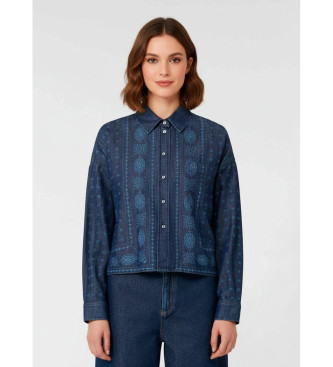 Weekend Max Mara para mujer. 2525116011600 Camisa Giochi azul (S), Casual, Algodón, Manga larga