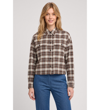 Weekend Max Mara para mujer. 2625196012650 Camisa Wkdberlina marrón (36), Casual, Lana, Manga larga