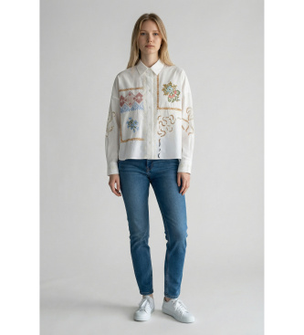 Weekend Max Mara para mujer. 2615111022600 Camisa Wkdfonte blanco (42), Casual, Algodón, Manga larga