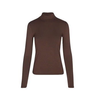 Weekend Max Mara para mujer. 2525946022600 Camiseta Multie chocolate (L), Marrón, Casual, Algodón, Manga larga
